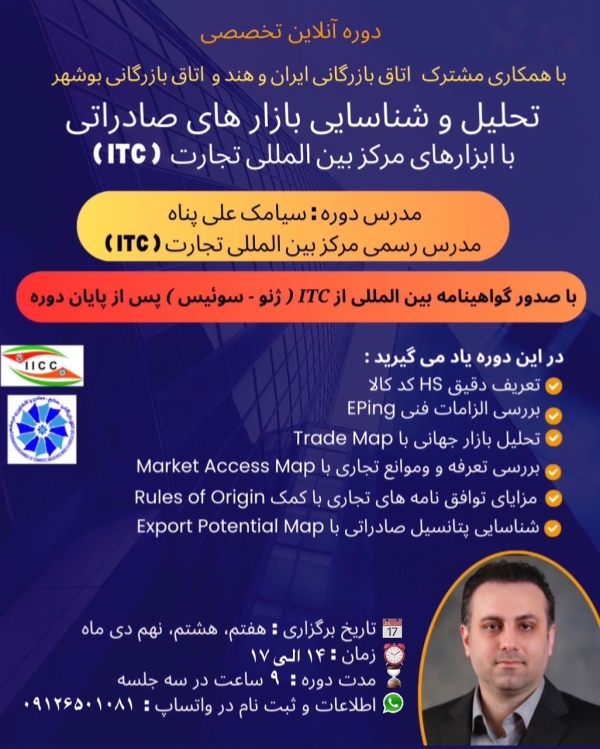 ( ITC ) دوره آنلاین تخصصی تحلیل و شناسایی بازارهای صادراتی با ابزارهای مرکز بین‌المللی تجارت
